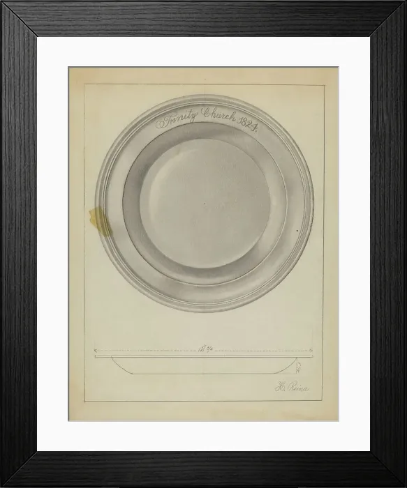 Framed Print : Silver Baptismal Basin, 1935 / 1942. Creator: Horace Reina Framed Print : Silver Baptismal Basin, 1935 / 1942. Creator: Horace Reina