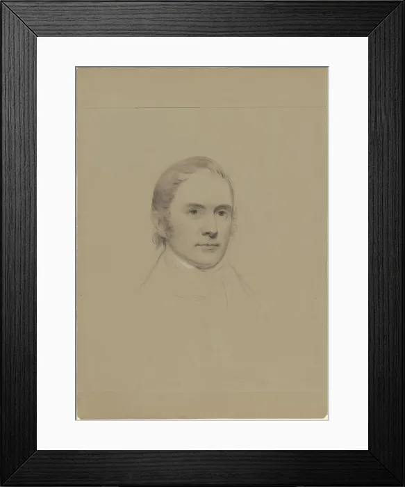 Framed Print : Head of a Man, 1840-1854. Creator: Seth Wells Cheney Framed Print : Head of a Man, 1840-1854. Creator: Seth Wells Cheney