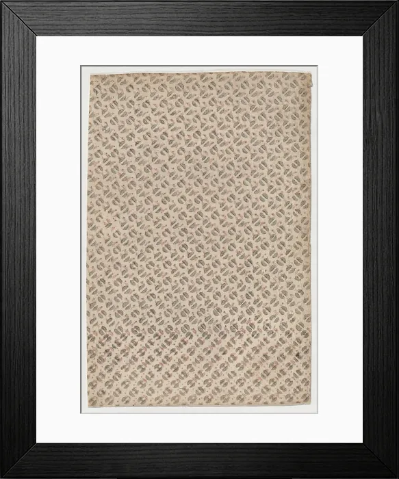 Framed Print : Sheet with an overall pattern of semicircles, 19th century. Creator: Anon Framed Print : Sheet with an overall pattern of semicircles, 19th century. Creator: Anon