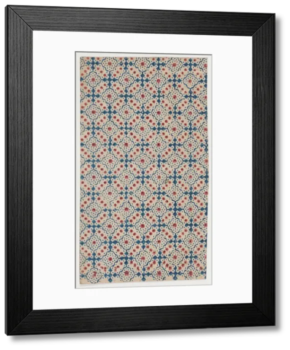 Framed Print : Sheet with an overall pattern of dots and squares, 19th century Creator: Anon Framed Print : Sheet with an overall pattern of dots and squares, 19th century Creator: Anon