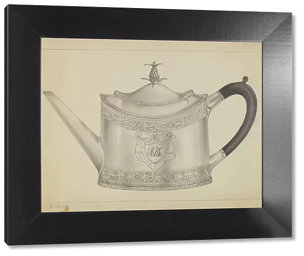 Silver Teapot, c. 1937. Creator: Horace Reina