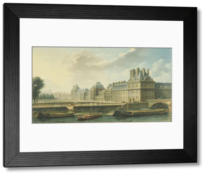 Framed Print : Tuileries Palace, seen from Quai d'Orsay, 1757. Creator: Nicolas Raguenet Framed Print : Tuileries Palace, seen from Quai d'Orsay, 1757. Creator: Nicolas Raguenet