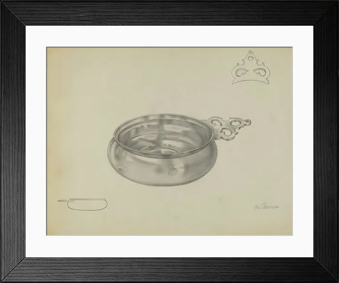 Framed Print : Silver Porringer, c. 1936. Creator: Horace Reina Framed Print : Silver Porringer, c. 1936. Creator: Horace Reina