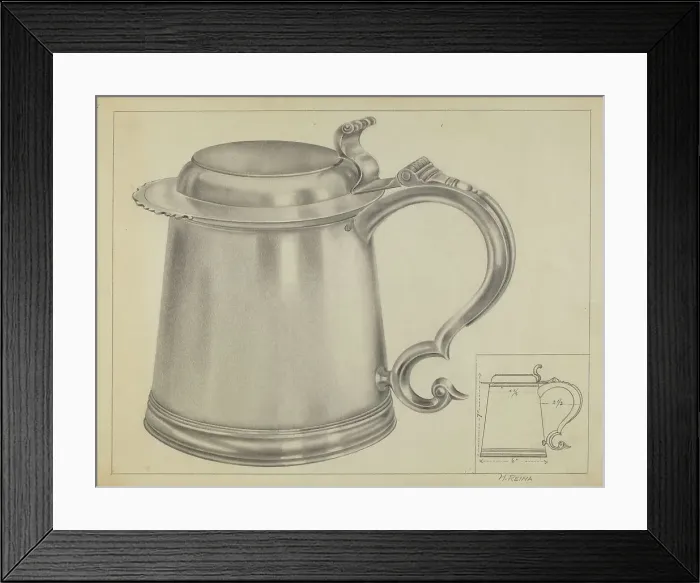 Framed Print : Silver Tankard, c. 1936. Creator: Horace Reina