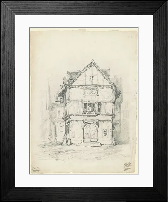 Framed Print : House, c. 1835-1840. Creator: Seth Wells Cheney Framed Print : House, c. 1835-1840. Creator: Seth Wells Cheney