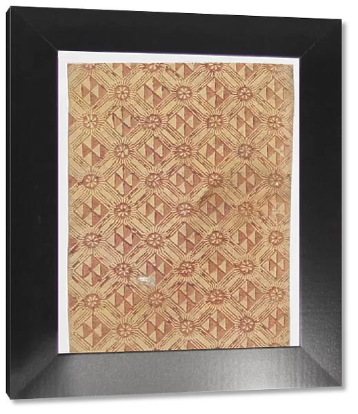 Sheet with overall pattern of triangles and rosettes, 19th century. Creator: Anon