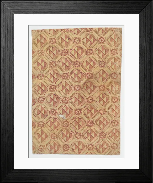 Framed Print : Sheet with overall pattern of triangles and rosettes, 19th century. Creator: Anon Framed Print : Sheet with overall pattern of triangles and rosettes, 19th century. Creator: Anon
