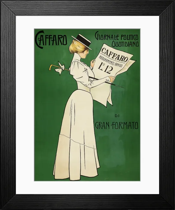 Framed Print : Caffaro, Primo Giornale Di Genova, 1898. Creator: Villa, Aleardo (1865-1906) Framed Print : Caffaro, Primo Giornale Di Genova, 1898. Creator: Villa, Aleardo (1865-1906)