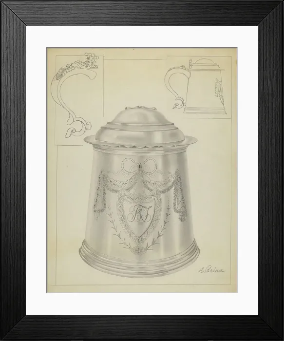 Framed Print : Silver Tankard, c. 1936. Creator: Horace Reina Framed Print : Silver Tankard, c. 1936. Creator: Horace Reina