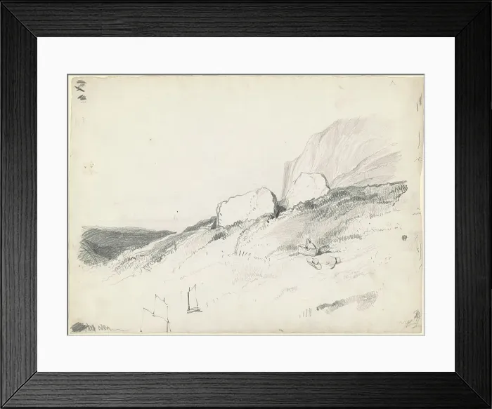 Framed Print : Rocky Landscape, c. 1835-1840. Creator: Seth Wells Cheney Framed Print : Rocky Landscape, c. 1835-1840. Creator: Seth Wells Cheney