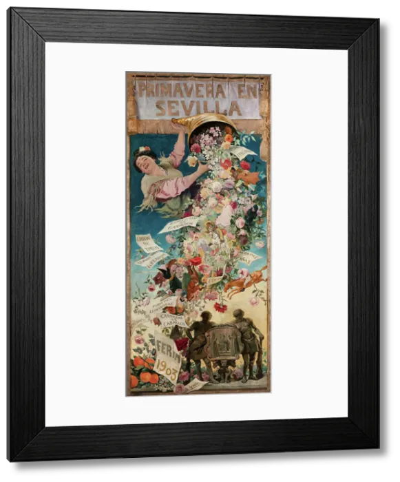 Framed Print : Spring in Seville, 1903. Creator: Jiménez Aranda, José (1837-1903) Framed Print : Spring in Seville, 1903. Creator: Jiménez Aranda, José (1837-1903)