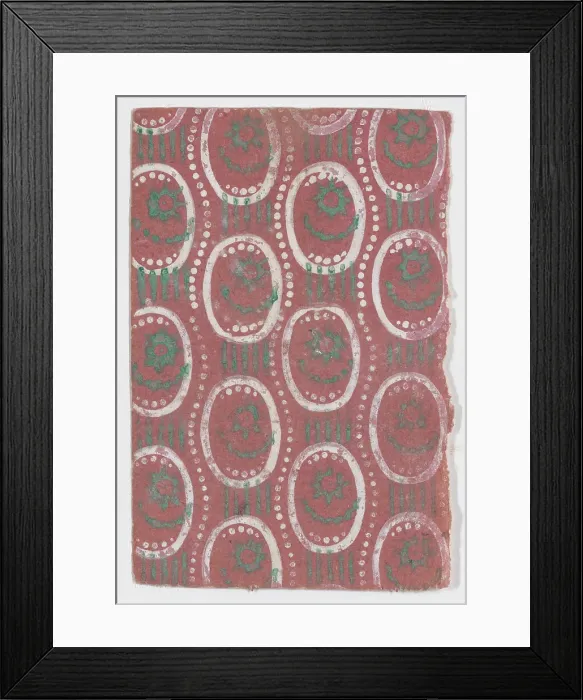 Framed Print : Sheet with oval and dot pattern, 19th century. Creator: Anon Framed Print : Sheet with oval and dot pattern, 19th century. Creator: Anon
