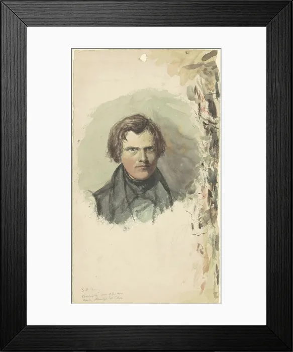 Framed Print : Self-Portrait, c. 1830s. Creator: Seth Wells Cheney Framed Print : Self-Portrait, c. 1830s. Creator: Seth Wells Cheney