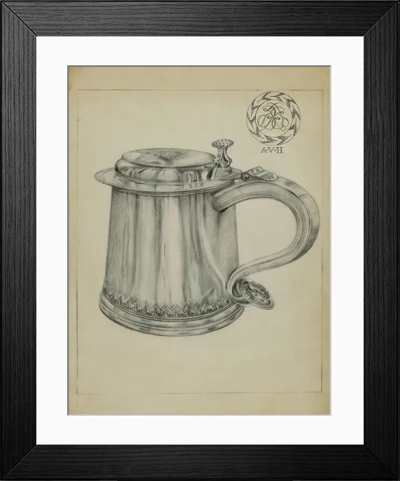 Framed Print : Silver Tankard, c. 1936. Creator: Horace Reina Framed Print : Silver Tankard, c. 1936. Creator: Horace Reina