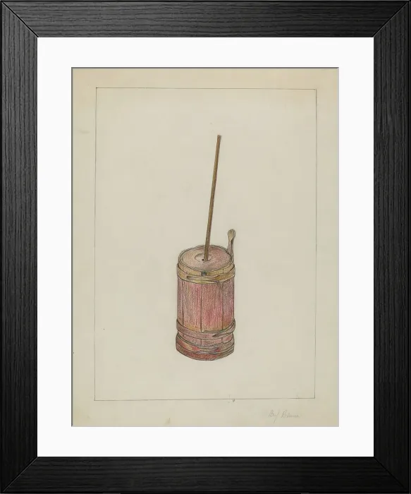 Framed Print : Butter Churn, c. 1936. Creator: Benjamin Resnick Framed Print : Butter Churn, c. 1936. Creator: Benjamin Resnick