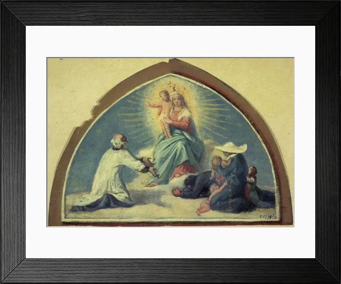 Framed Print : The Virgin presenting the Child Jesus to Saint Vincent de Paul, 1857. Creator: Jules Richomme Framed Print : The Virgin presenting the Child Jesus to Saint Vincent de Paul, 1857. Creator: Jules Richomme