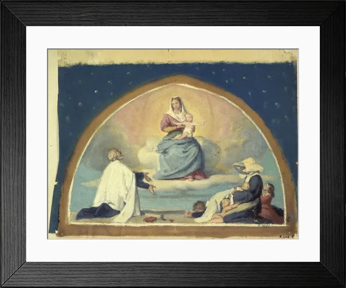 Framed Print : The Virgin presenting the Child Jesus to Saint Vincent de Paul, 1857. Creator: Jules Richomme Framed Print : The Virgin presenting the Child Jesus to Saint Vincent de Paul, 1857. Creator: Jules Richomme