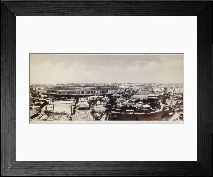 Framed Print : Panorama of the Universal Exhibition of 1867, Champ-de-Mars, 7th arrondissement, Paris, 1867. Creator: Frederic Martens Framed Print : Panorama of the Universal Exhibition of 1867, Champ-de-Mars, 7th arrondissement, Paris, 1867. Creator: Frederic Martens