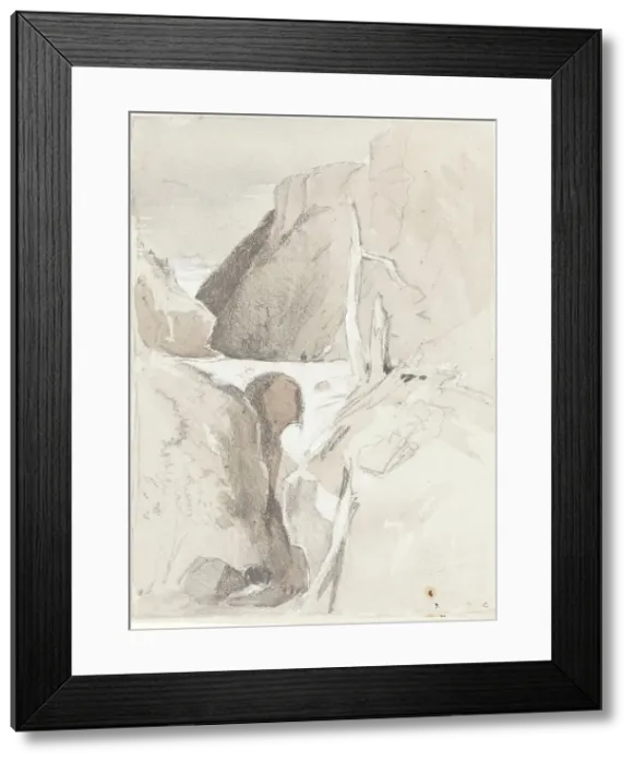 Framed Print : Gorge with Tree Stumps. Creator: John Sell Cotman Framed Print : Gorge with Tree Stumps. Creator: John Sell Cotman
