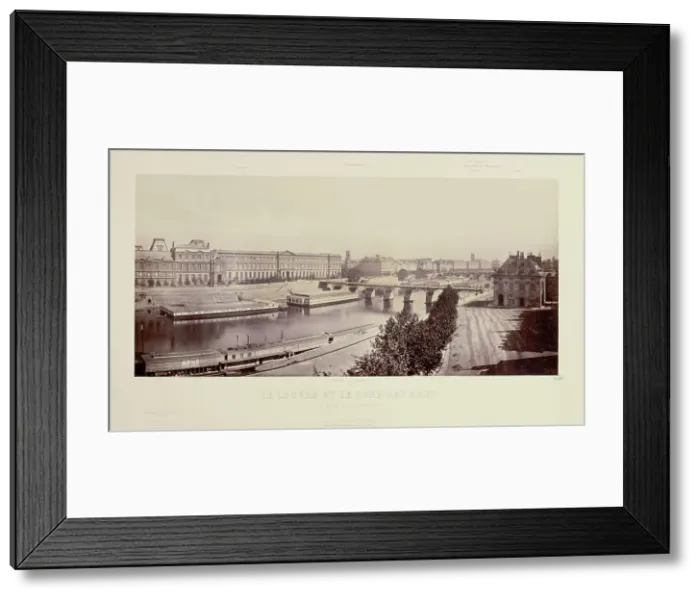 Framed Print : The Louvre and Pont des Arts. View taken from the Malaquais quay, between 1850 and 1860. Creators: Frederic Martens, Goupil and Co Framed Print : The Louvre and Pont des Arts. View taken from the Malaquais quay, between 1850 and 1860. Creators: Frederic Martens, Goupil and Co