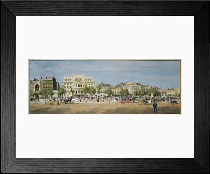 Framed Print : General view of theatres on Boulevard du Temple in 1862. Creator: Adolphe Martial Potemont Framed Print : General view of theatres on Boulevard du Temple in 1862. Creator: Adolphe Martial Potemont