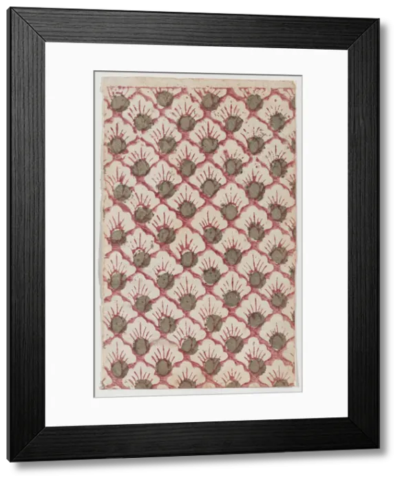 Framed Print : Sheet with overall pattern of petals, 19th century. Creator: Anon Framed Print : Sheet with overall pattern of petals, 19th century. Creator: Anon