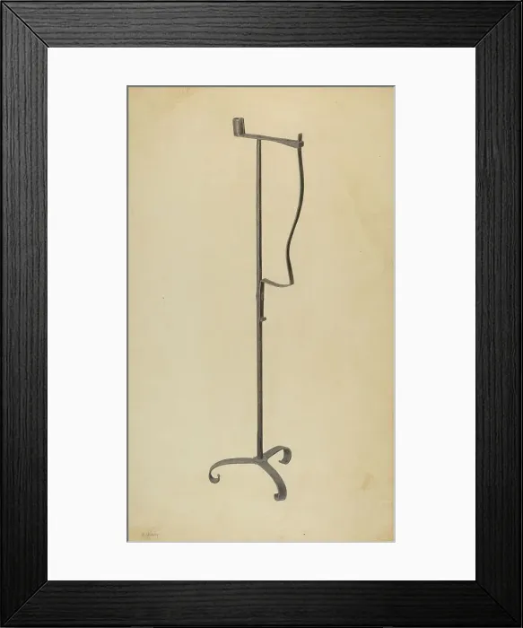 Framed Print : Rush and Candle Stand, c. 1938. Creator: Benjamin Resnick Framed Print : Rush and Candle Stand, c. 1938. Creator: Benjamin Resnick