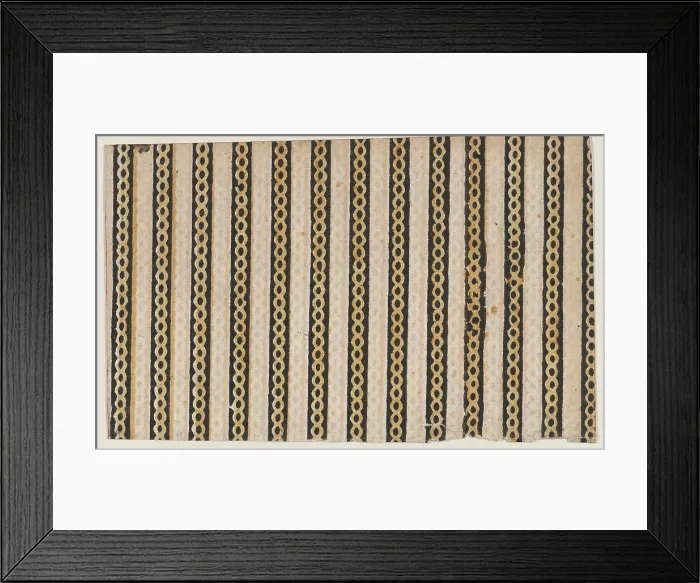 Framed Print : Sheet with stripes with guilloche pattern, 19th century. Creator: Anon Framed Print : Sheet with stripes with guilloche pattern, 19th century. Creator: Anon