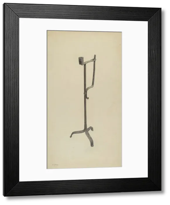 Framed Print : Rush Light and Candle Holder, c. 1938. Creator: Benjamin Resnick Framed Print : Rush Light and Candle Holder, c. 1938. Creator: Benjamin Resnick