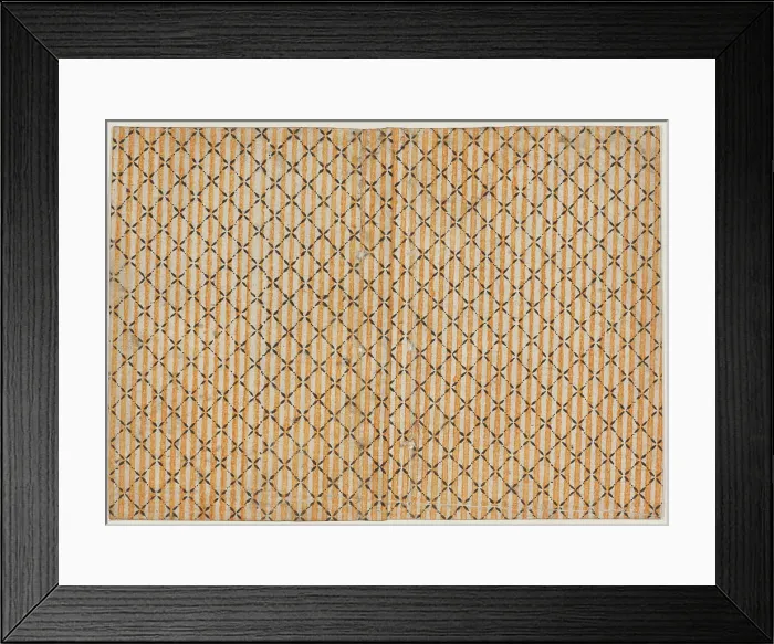 Framed Print : Sheet with stripe and grid pattern, 19th century. Creator: Anon Framed Print : Sheet with stripe and grid pattern, 19th century. Creator: Anon