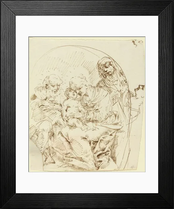 Framed Print : Holy Family with Saint Anne and Female Head in Profile. Creator: Donato Creti Framed Print : Holy Family with Saint Anne and Female Head in Profile. Creator: Donato Creti