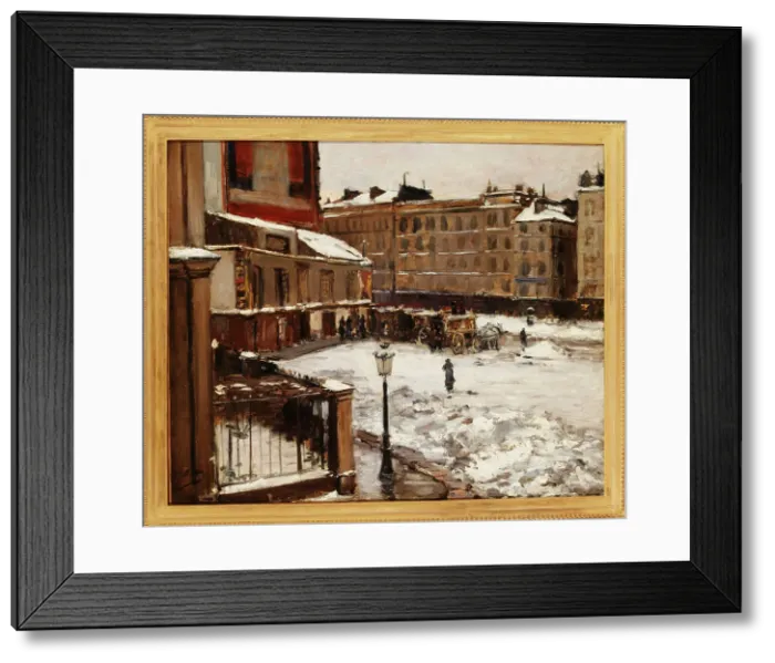 Framed Print : Place Pigalle under snow, c1870. Creator: Emile Mathon Framed Print : Place Pigalle under snow, c1870. Creator: Emile Mathon