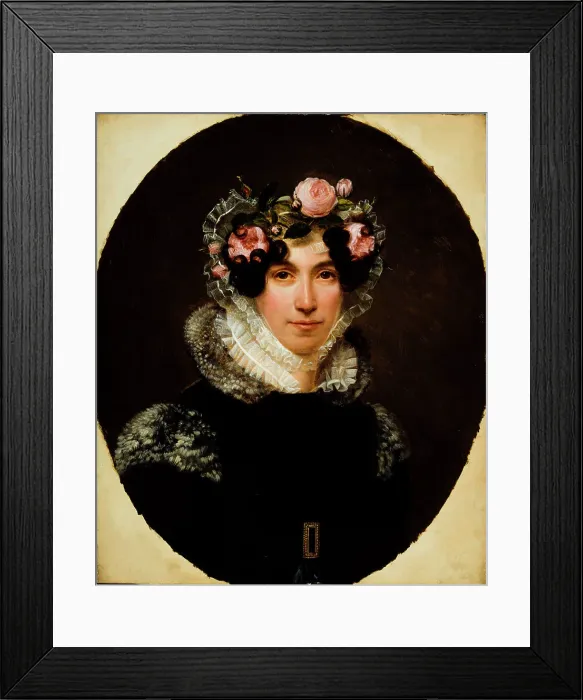 Framed Print : Portrait of Madame Bernard-Léon, wife of the actor, c1825. Creator: Henri-Francois Riesener Framed Print : Portrait of Madame Bernard-Léon, wife of the actor, c1825. Creator: Henri-Francois Riesener