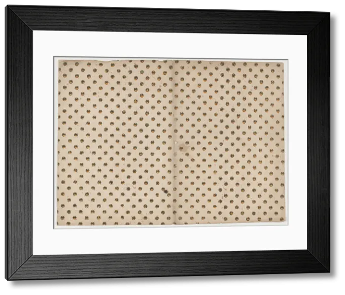 Framed Print : Book cover with overal circle and dot pattern, 19th century. Creator: Anon