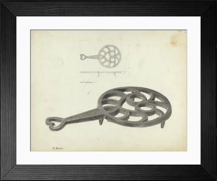 Framed Print : Trivet, c. 1938. Creator: Benjamin Resnick Framed Print : Trivet, c. 1938. Creator: Benjamin Resnick