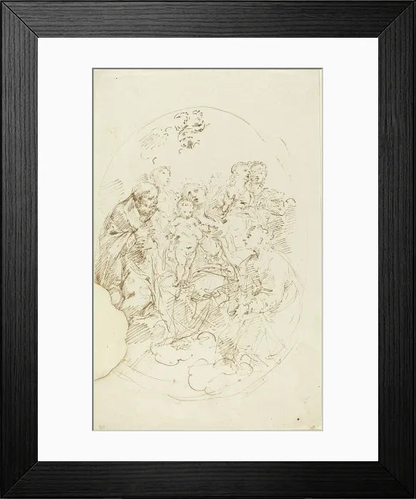 Framed Print : Virgin and Child with Five Saints. Creator: Donato Creti Framed Print : Virgin and Child with Five Saints. Creator: Donato Creti
