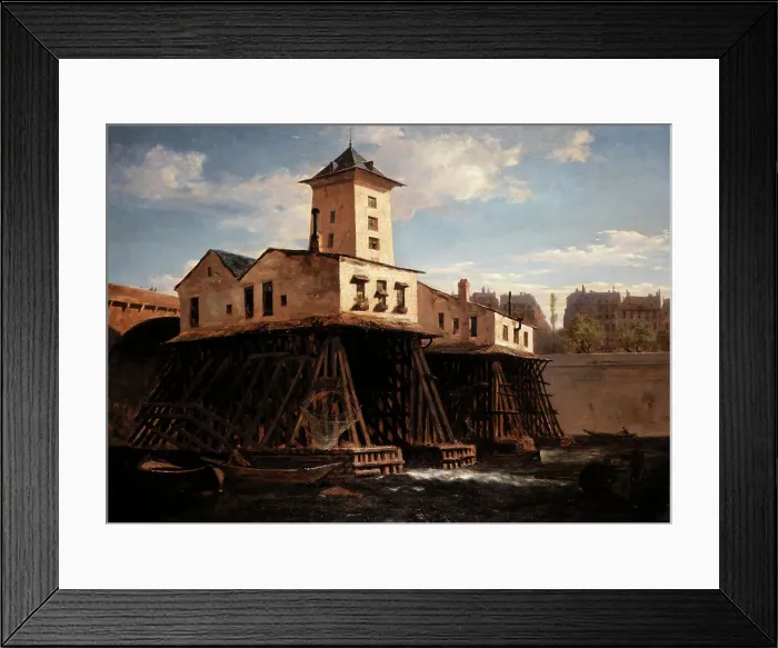 Framed Print : The Notre-Dame pump, 1849. Creator: Leon-Auguste Melle Framed Print : The Notre-Dame pump, 1849. Creator: Leon-Auguste Melle
