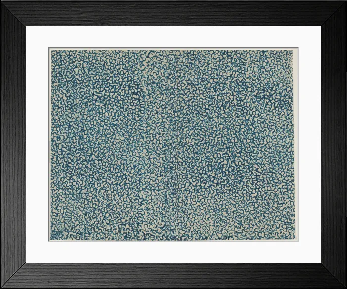 Framed Print : Sheet with overall squiggly line pattern, 19th century. Creator: Anon