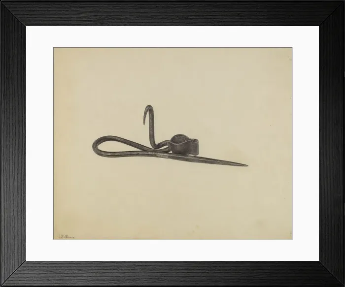 Framed Print : Miner's Candle Holder, c. 1938. Creator: Benjamin Resnick Framed Print : Miner's Candle Holder, c. 1938. Creator: Benjamin Resnick