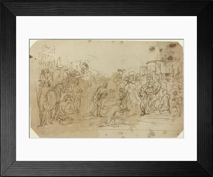 Framed Print : The Adoration of the Magi [recto]. Creator: Donato Creti