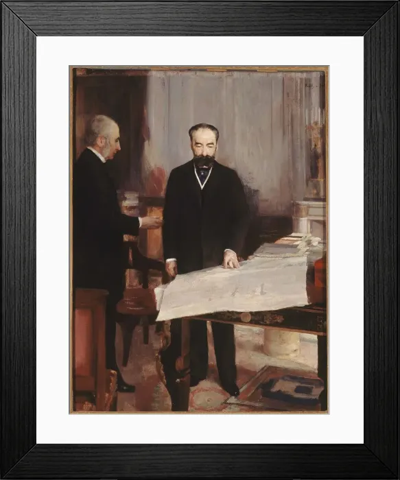 Framed Print : Vice-Rector Greard presenting plans for the new Sorbonne to President Sadi Carnot, 1894. Creator: Alfred Philippe Roll Framed Print : Vice-Rector Greard presenting plans for the new Sorbonne to President Sadi Carnot, 1894. Creator: Alfred Philippe Roll
