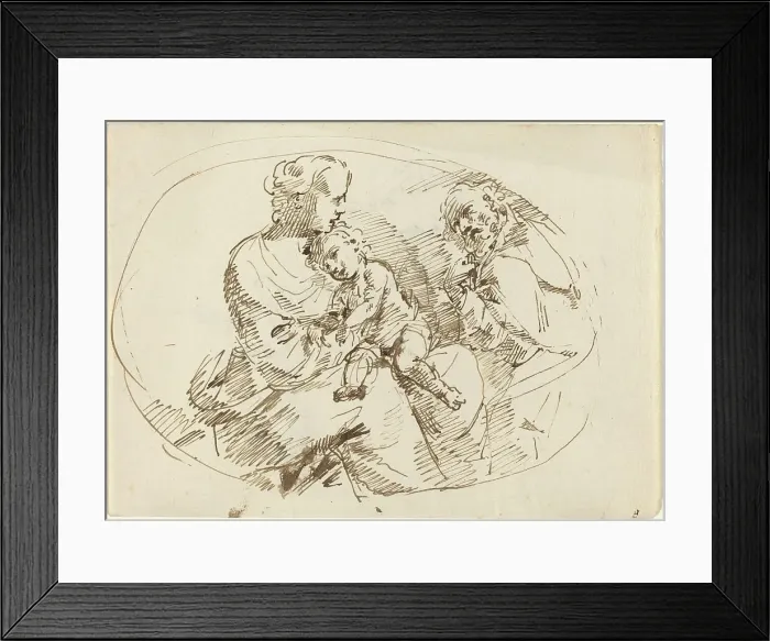 Framed Print : Holy Family [recto]. Creator: Donato Creti