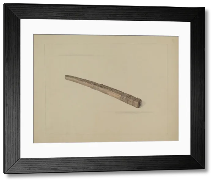 Framed Print : Knitting Needle Holder, c. 1936. Creator: Janet Riza Framed Print : Knitting Needle Holder, c. 1936. Creator: Janet Riza