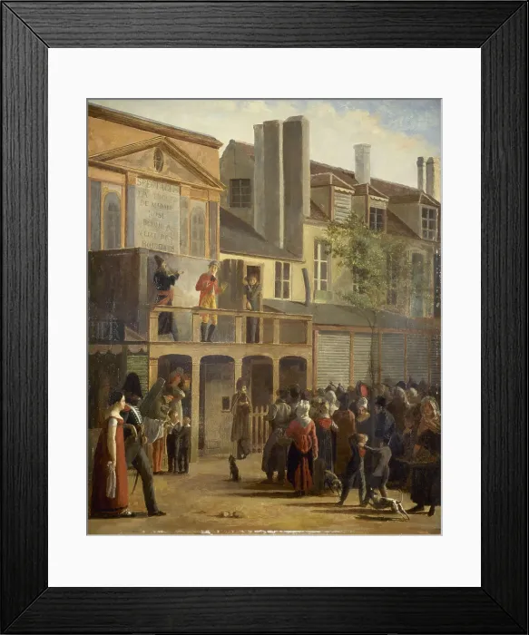 Framed Print : Parade of Bobeche and Galimafre, boulevard du Temple, c1820. Creator: Jean Roller Framed Print : Parade of Bobeche and Galimafre, boulevard du Temple, c1820. Creator: Jean Roller