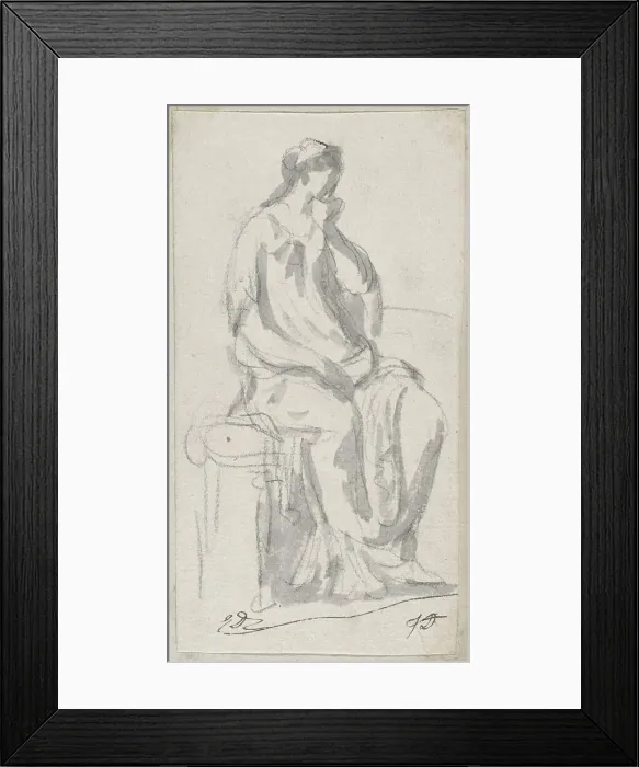 Framed Print : Classical Sculpture of a Pensive Woman, 1775 / 80. Creator: Jacques-Louis David Framed Print : Classical Sculpture of a Pensive Woman, 1775 / 80. Creator: Jacques-Louis David