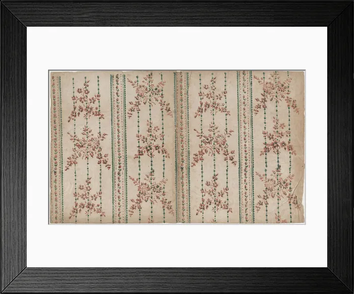 Framed Print : Book cover with two borders with floral patterns, 19th century. Creator: Anon Framed Print : Book cover with two borders with floral patterns, 19th century. Creator: Anon