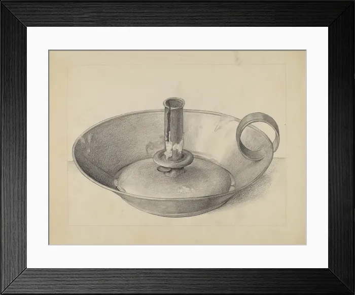 Framed Print : Candlestick, c. 1936. Creator: Janet Riza Framed Print : Candlestick, c. 1936. Creator: Janet Riza