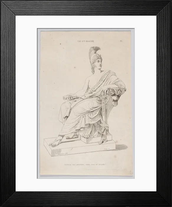 Framed Print : Statue of a seated Roman, from Journal des Artistes, 1827-48. Creator: Anon Framed Print : Statue of a seated Roman, from Journal des Artistes, 1827-48. Creator: Anon
