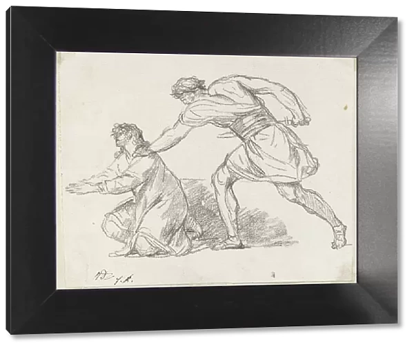 Warrior Seizing a Kneeling Figure, 1775 / 80. Creator: Jacques-Louis David