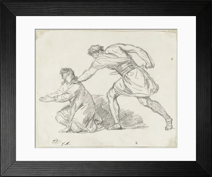 Framed Print : Warrior Seizing a Kneeling Figure, 1775 / 80. Creator: Jacques-Louis David Framed Print : Warrior Seizing a Kneeling Figure, 1775 / 80. Creator: Jacques-Louis David
